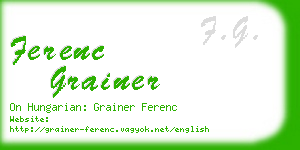 ferenc grainer business card